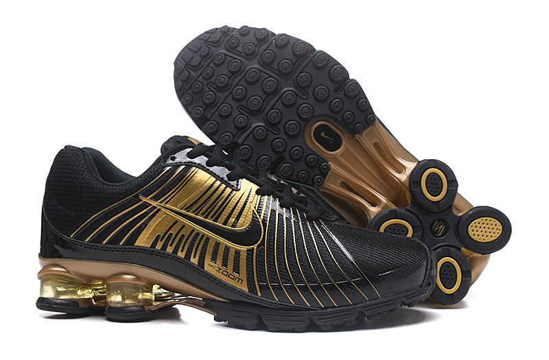 2018 Nike AIR Shox Black Gold Shoes